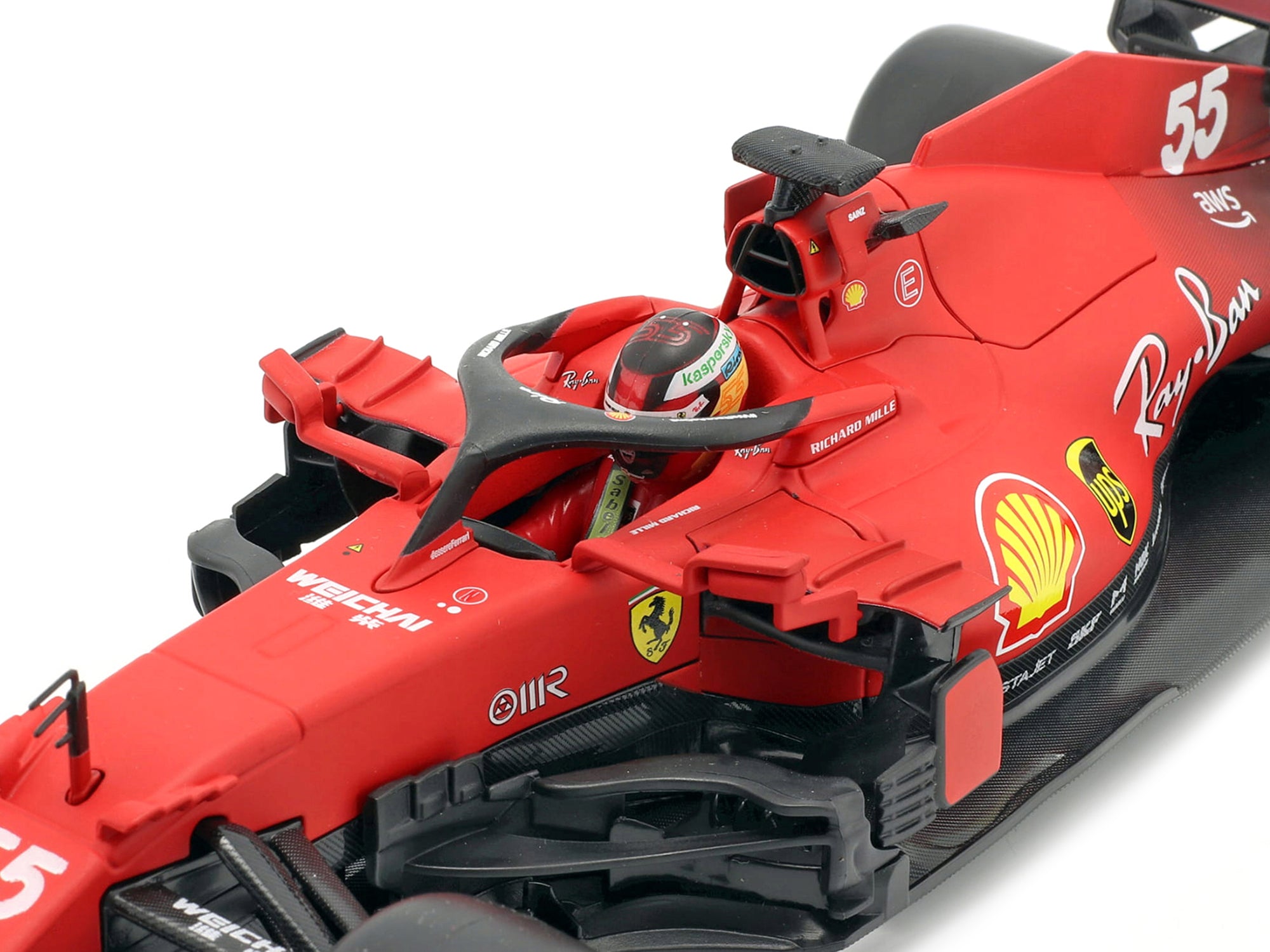 Ferrari SF21 #55 Carlos Sainz Formula One F1 Car "Ferrari Racing" Series 1/18 Diecast Model Car by Bburago - image 2