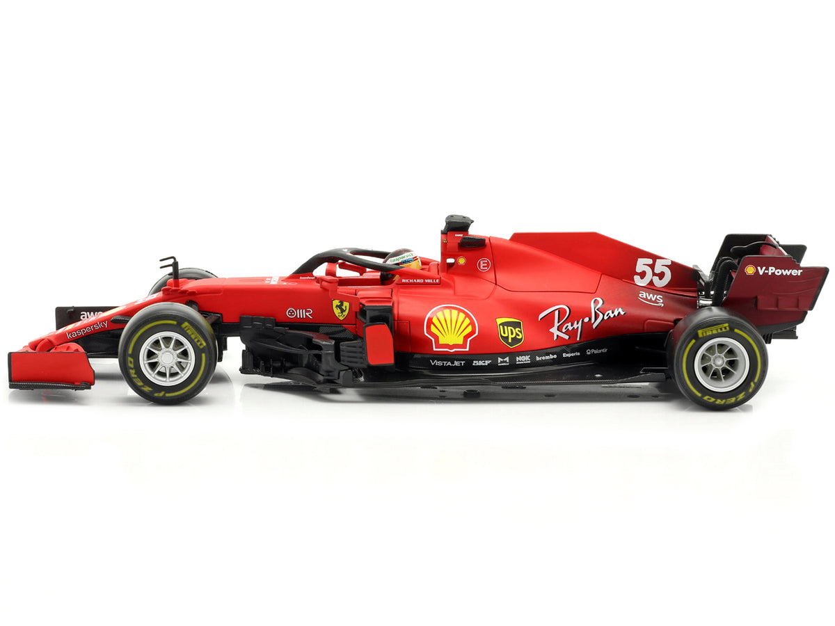 Ferrari SF21 #55 Carlos Sainz Formula One F1 Car "Ferrari Racing" Series 1/18 Diecast Model Car by Bburago - image 4