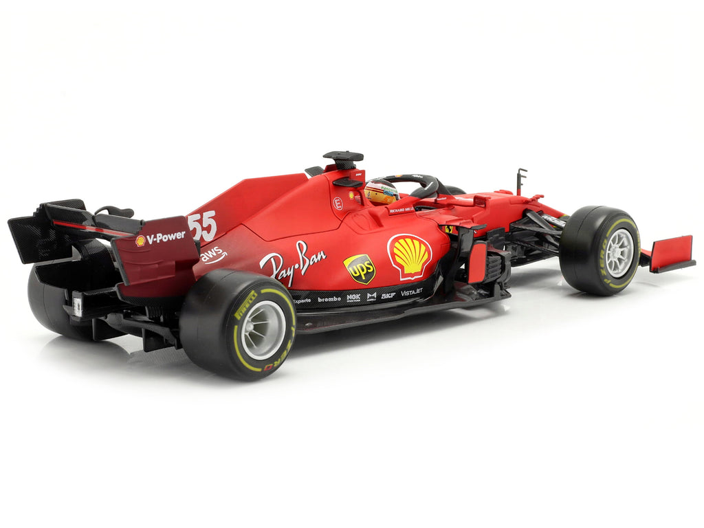 Ferrari SF21 #55 Carlos Sainz Formula One F1 Car "Ferrari Racing" Series 1/18 Diecast Model Car by Bburago - image 5