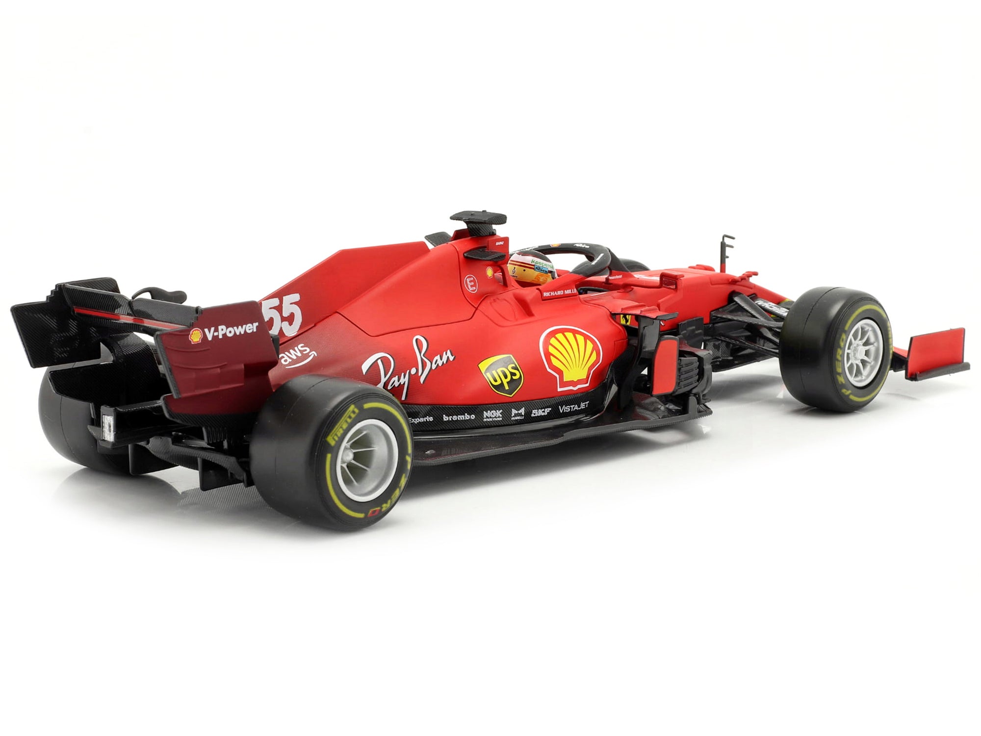 Ferrari SF21 #55 Carlos Sainz Formula One F1 Car "Ferrari Racing" Series 1/18 Diecast Model Car by Bburago - image 5