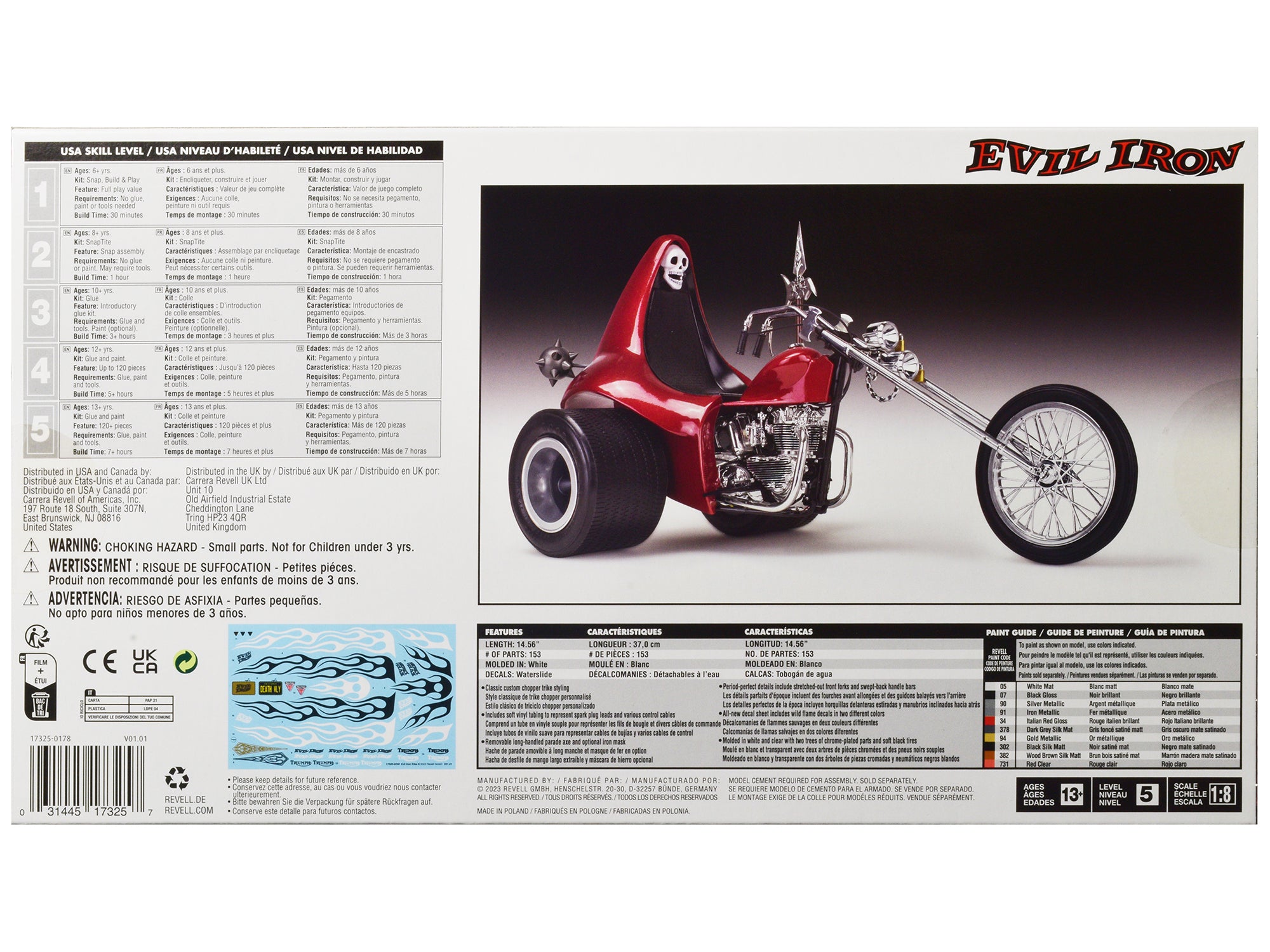 Level 5 Model Kit Evil Iron Custom Chopper Trike 1/8 Scale Model by Revell - image 5