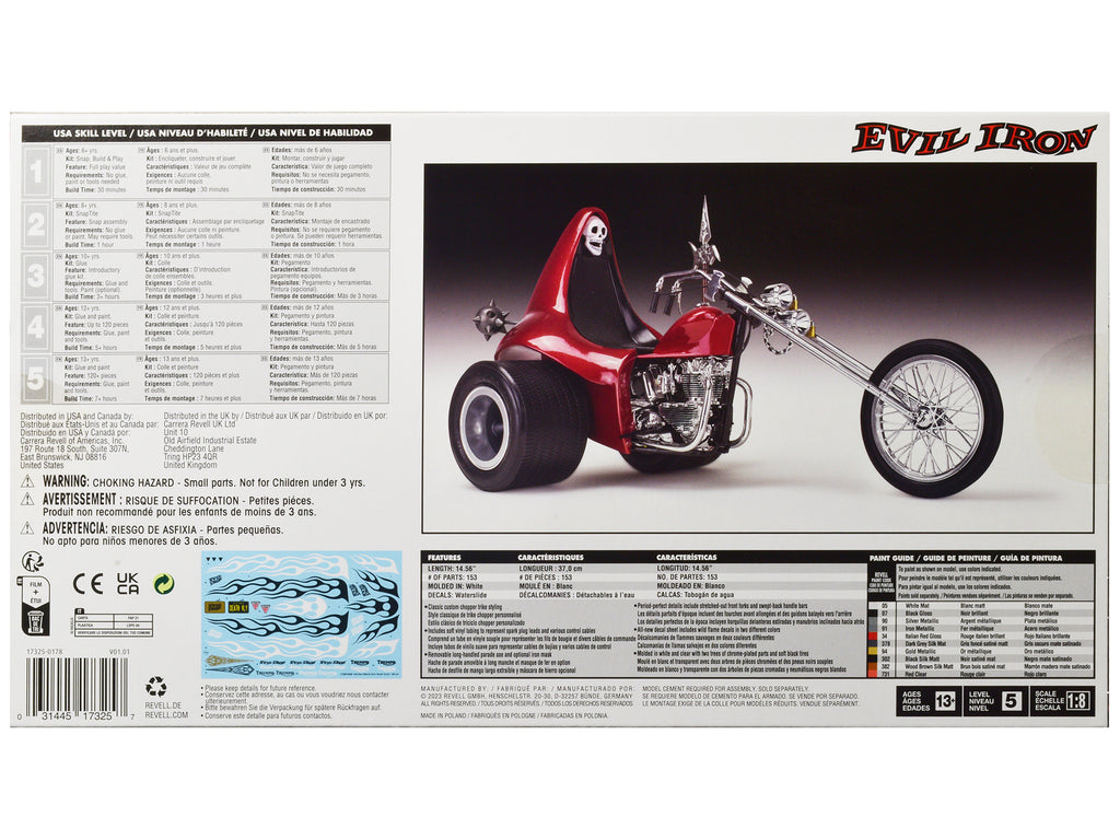 Level 5 Model Kit Evil Iron Custom Chopper Trike 1/8 Scale Model by Revell - image 5