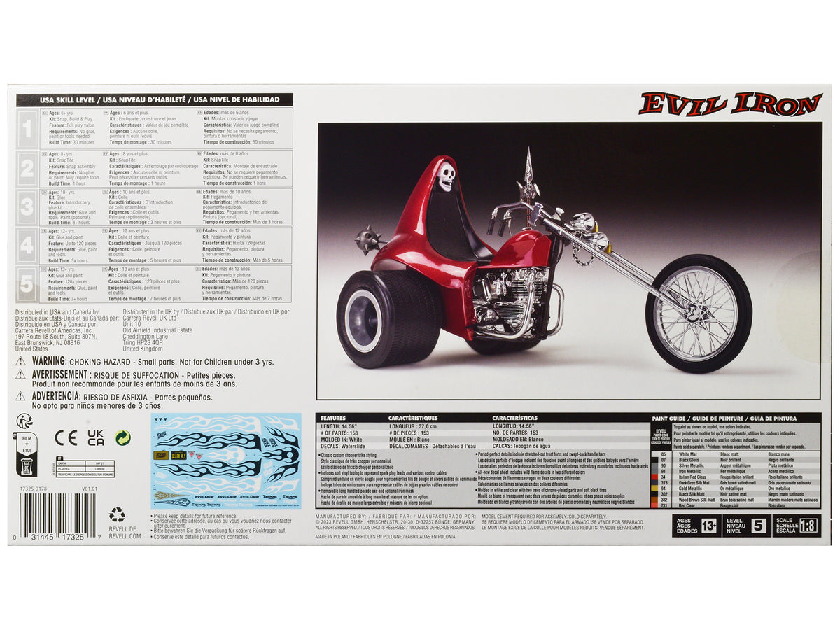 Level 5 Model Kit Evil Iron Custom Chopper Trike 1/8 Scale Model by Revell - image 5
