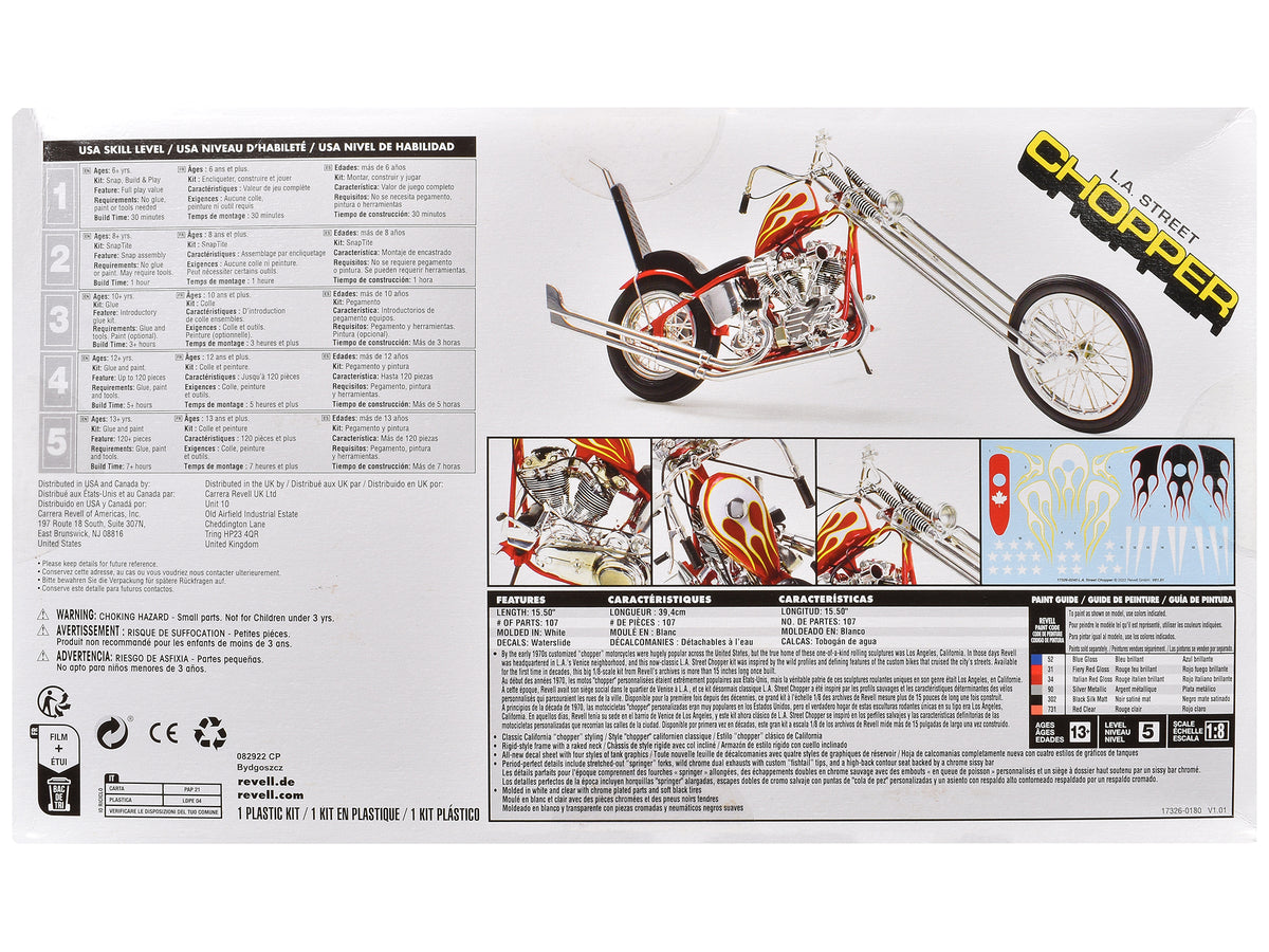 Level 5 Model Kit LA Street Chopper Motorcycle 1/8 Scale Model by Revell - image 4