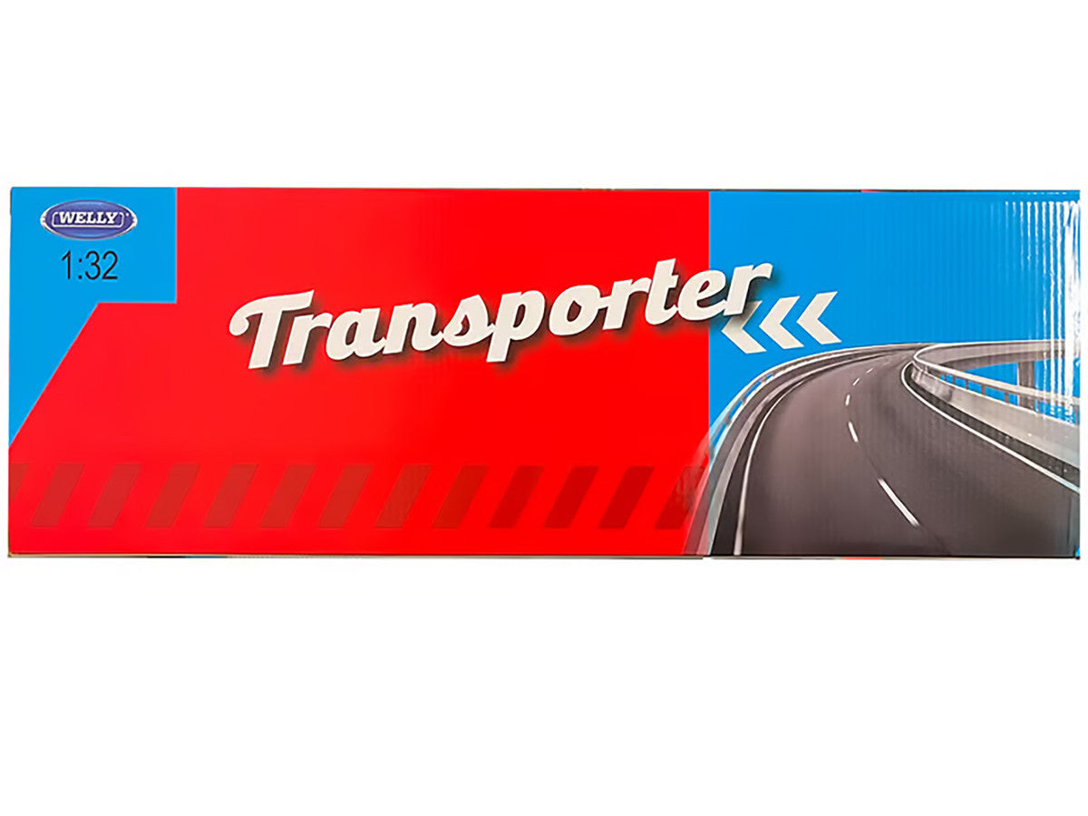 Peterbilt 379 Truck Blue Metallic with Silver Container "Transporter" Series 1/32 Diecast Model by Welly - image 2