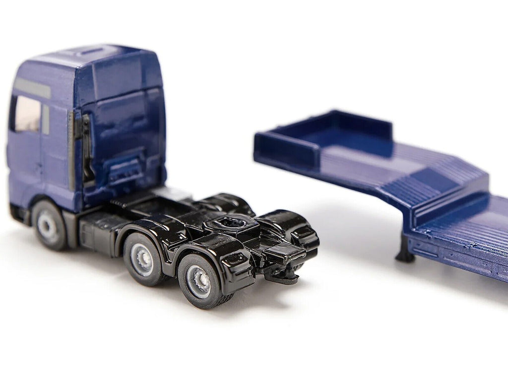 MAN Truck Blue Metallic with Low Loader Trailer and JCB 457 Wheel Loader Yellow 1/87 (HO) Diecast Model by Siku - image 3