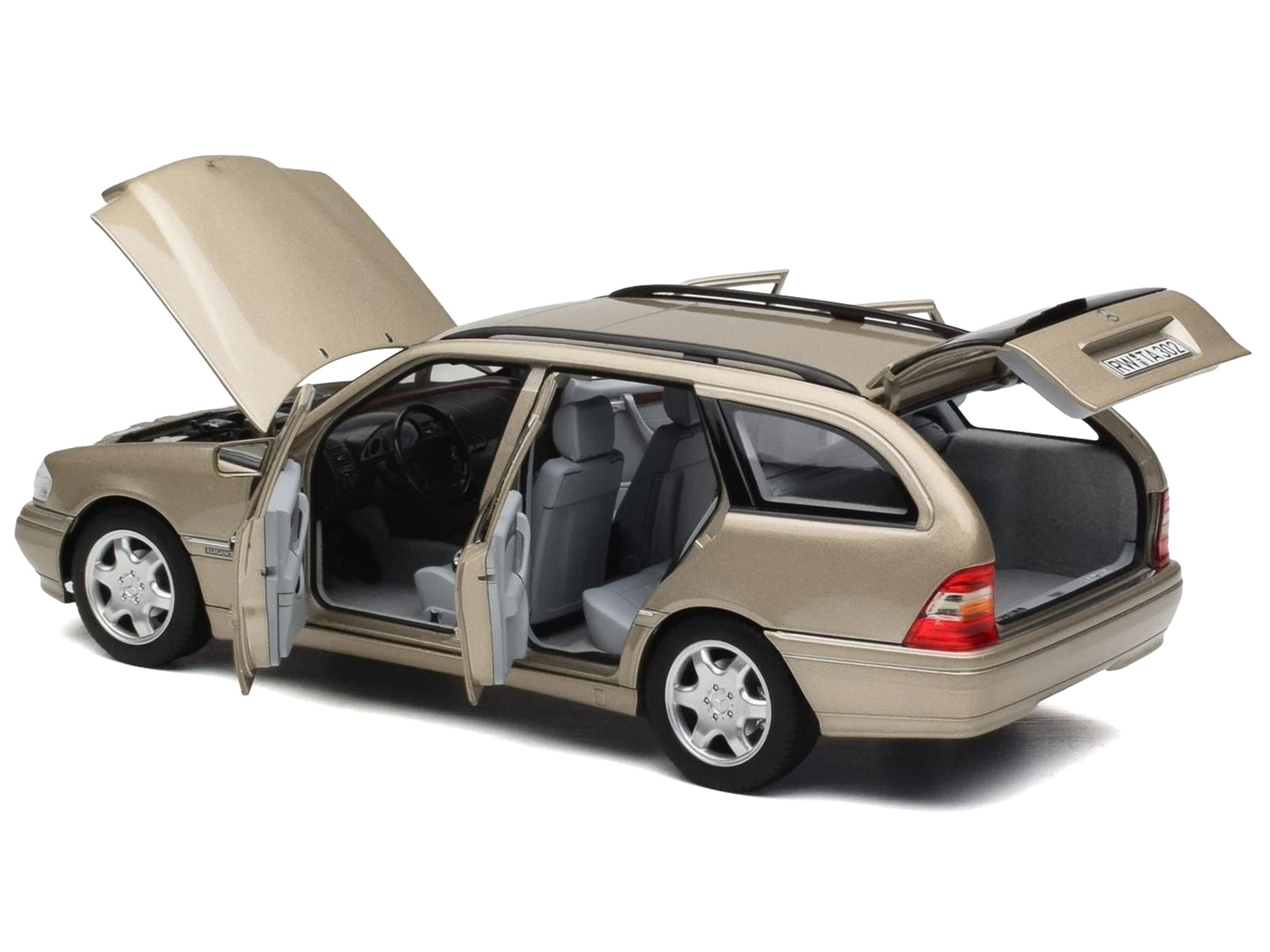 1997 Mercedes-Benz C-Class T-Model Smoke Silver Metallic 1/18 Diecast Model Car by Norev - image 4