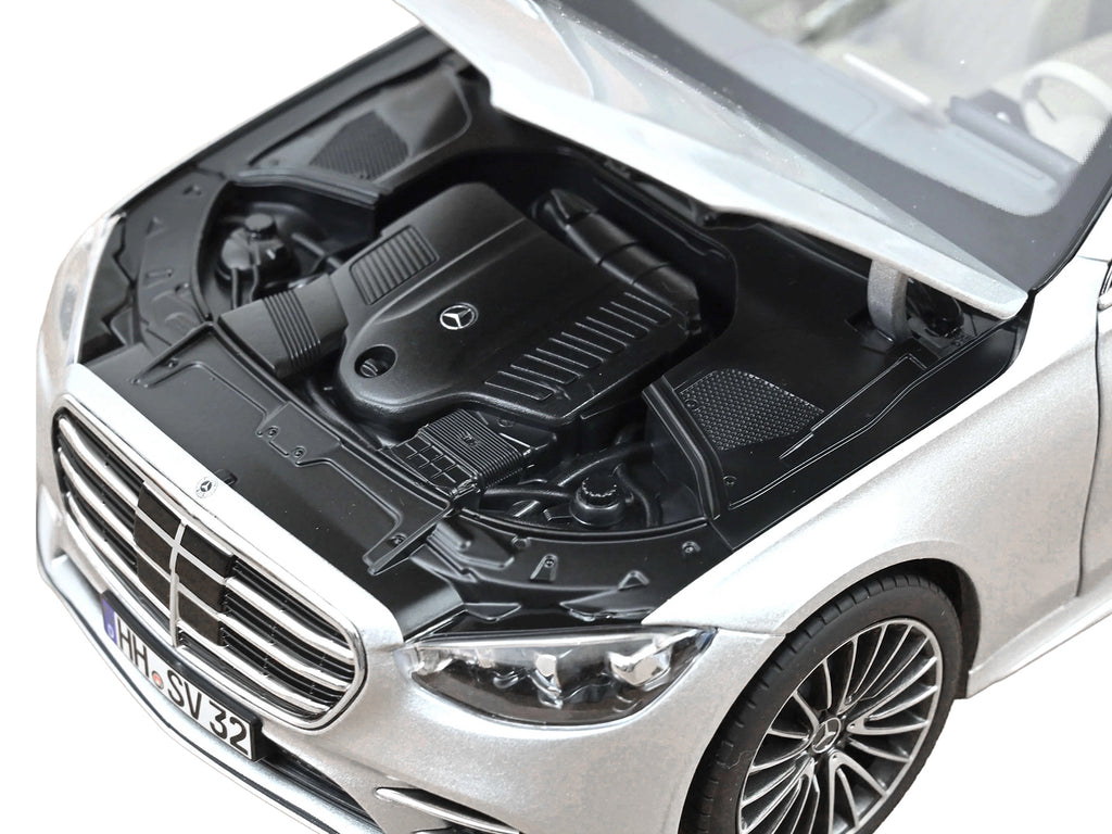 2021 Mercedes-Benz S-Class AMG Line Silver Metallic with Sunroof 1/18 Diecast Model Car by Norev - image 2
