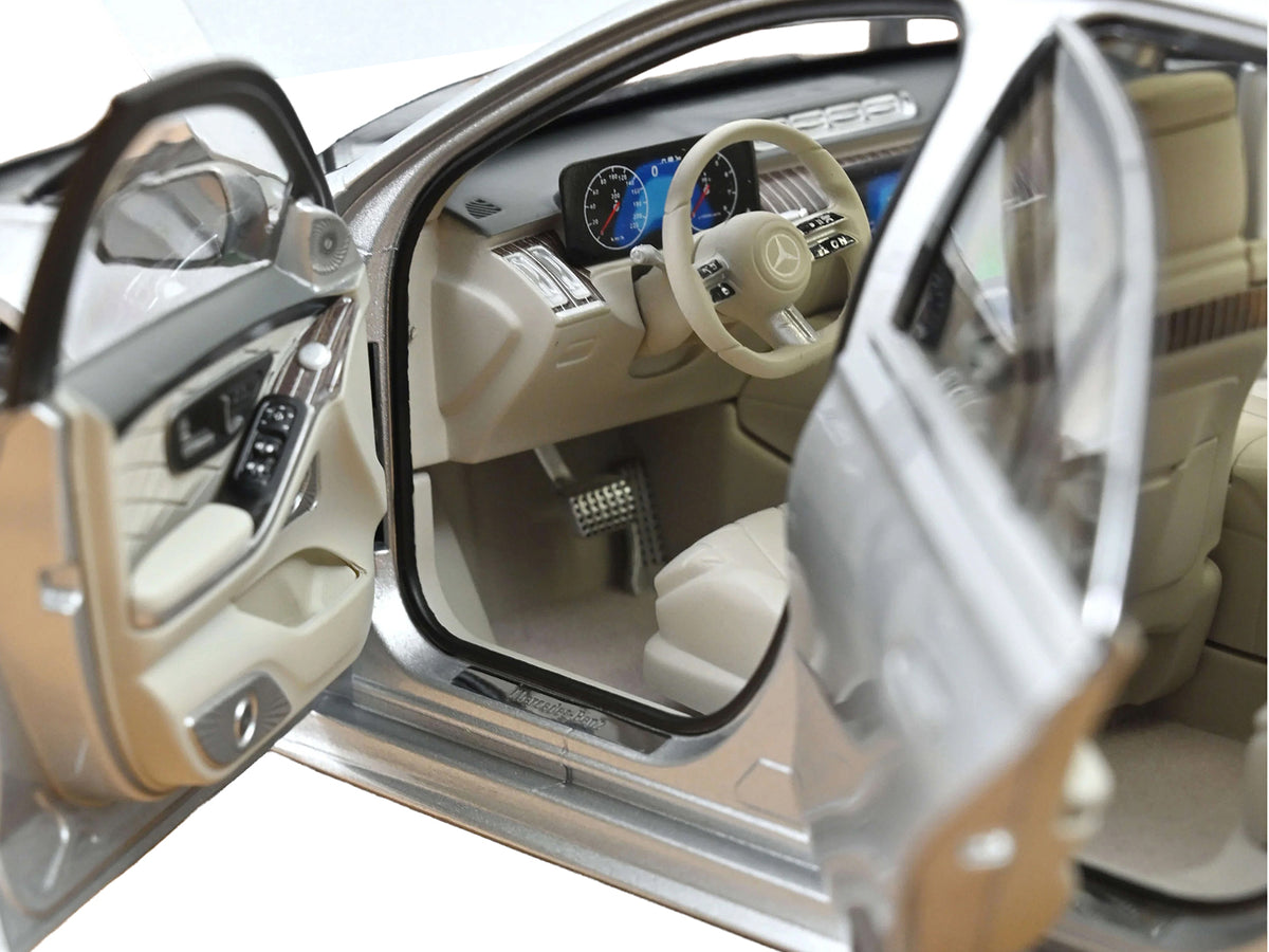 2021 Mercedes-Benz S-Class AMG Line Silver Metallic with Sunroof 1/18 Diecast Model Car by Norev - image 4