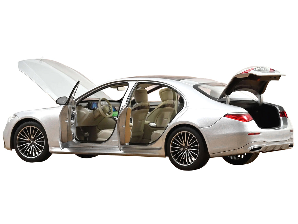 2021 Mercedes-Benz S-Class AMG Line Silver Metallic with Sunroof 1/18 Diecast Model Car by Norev - image 5