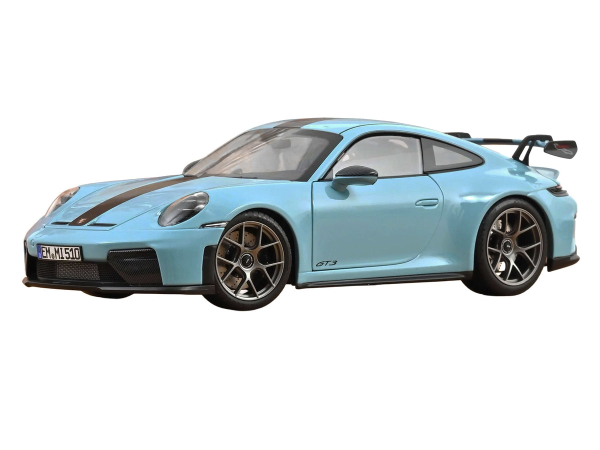 2025 Porsche 911 GT3 with Weissach Pack Gulf Blue with Carbon Stripe 1/18 Diecast Model Car by Norev - image 2