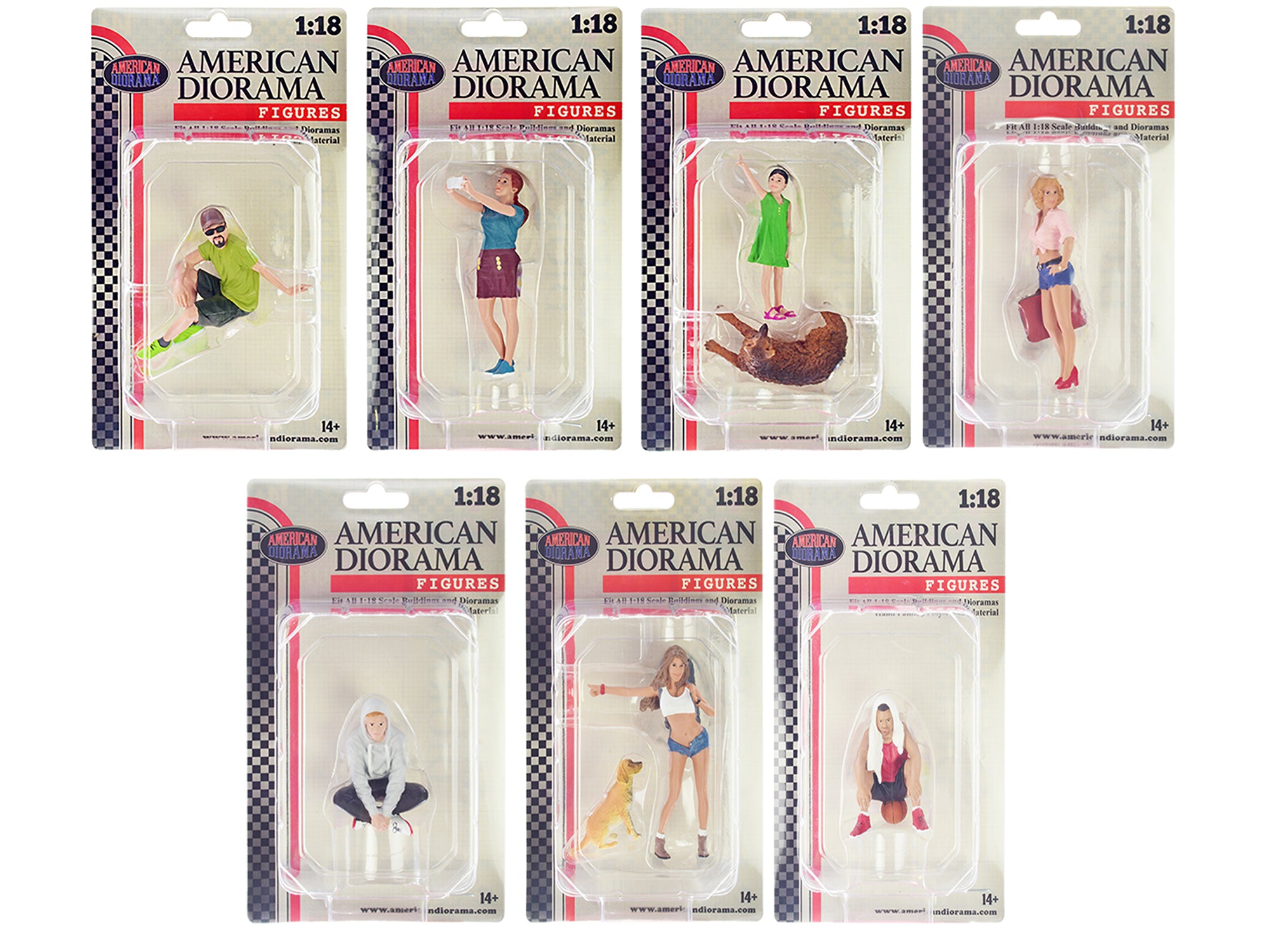 "Figure18 Series 1" 9 piece Figure Set for 1/18 Scale Models by American Diorama - image 4
