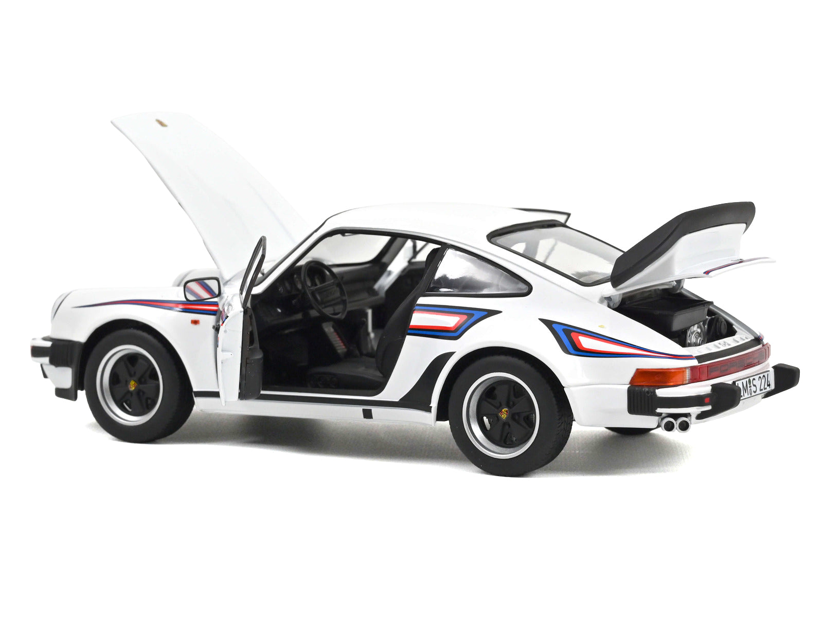 1980 Porsche 911 Turbo 3.3 White with Blue and Red Graphics 1/18 Diecast Model Car by Norev - image 2