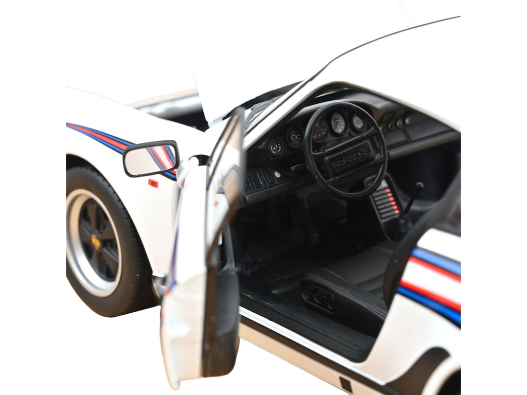 1980 Porsche 911 Turbo 3.3 White with Blue and Red Graphics 1/18 Diecast Model Car by Norev - image 3