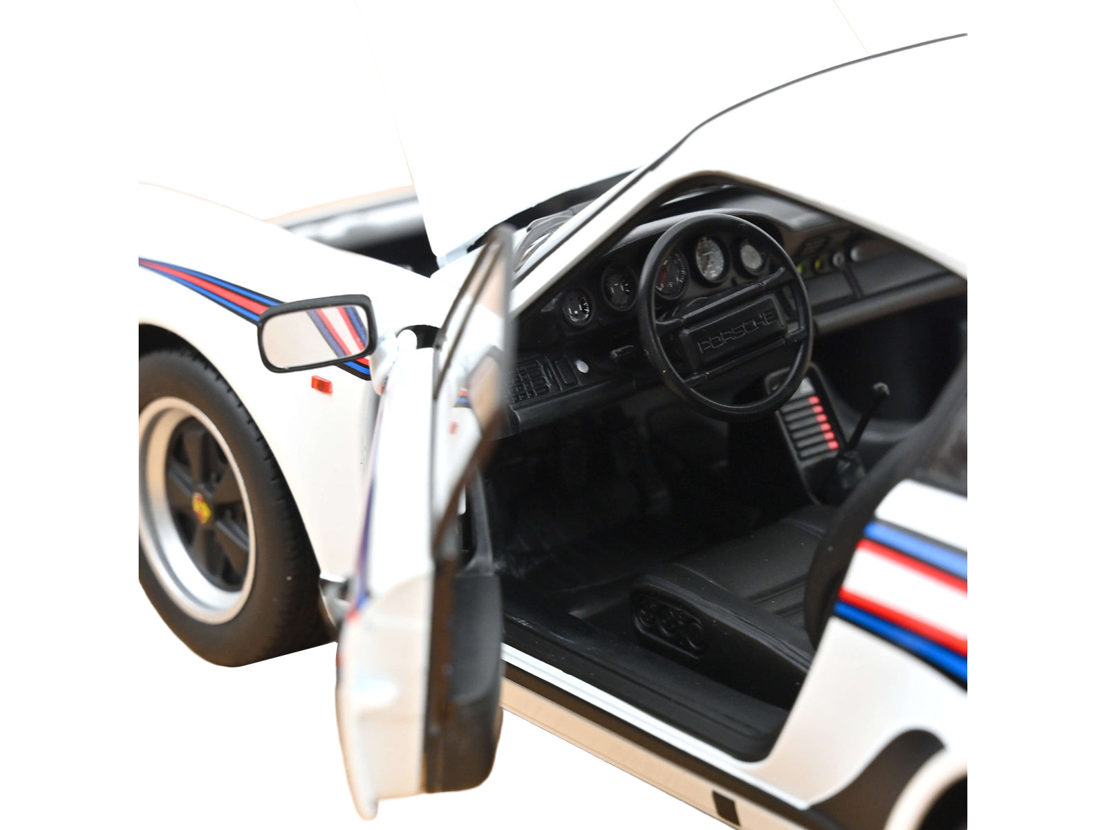 1980 Porsche 911 Turbo 3.3 White with Blue and Red Graphics 1/18 Diecast Model Car by Norev - image 3