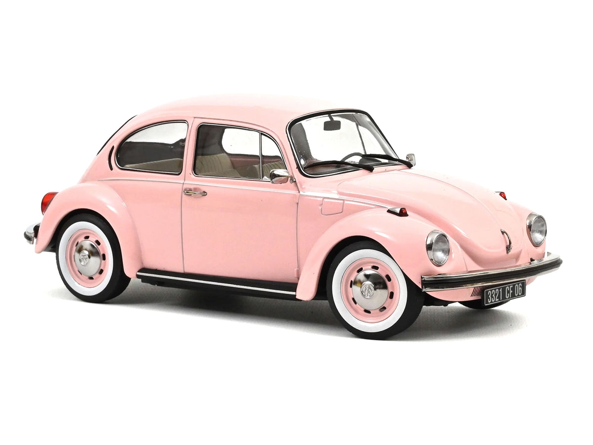 1973 Volkswagen 1303 Beetle Pastel Pink "New Baby Gift" 1/18 Diecast Model Car by Norev - image 2