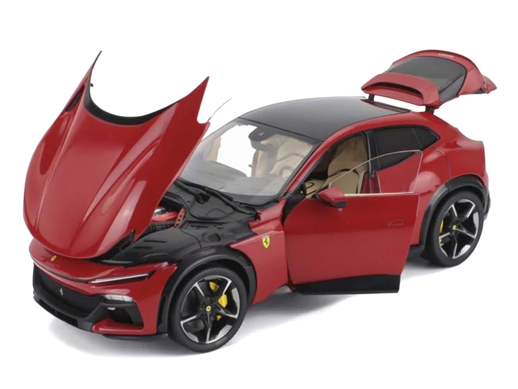 2022 Ferrari Purosangue Rosso Corsa Red with Black Top 1/18 Diecast Model Car by Polistil - image 2