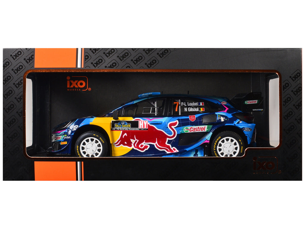 Ford Puma Rally1 #7 Pierre-Louis Loubet - Nicolas Gilsoul "Rally Sweden" (2023) 1/18 Diecast Model Car by IXO Models - image 3