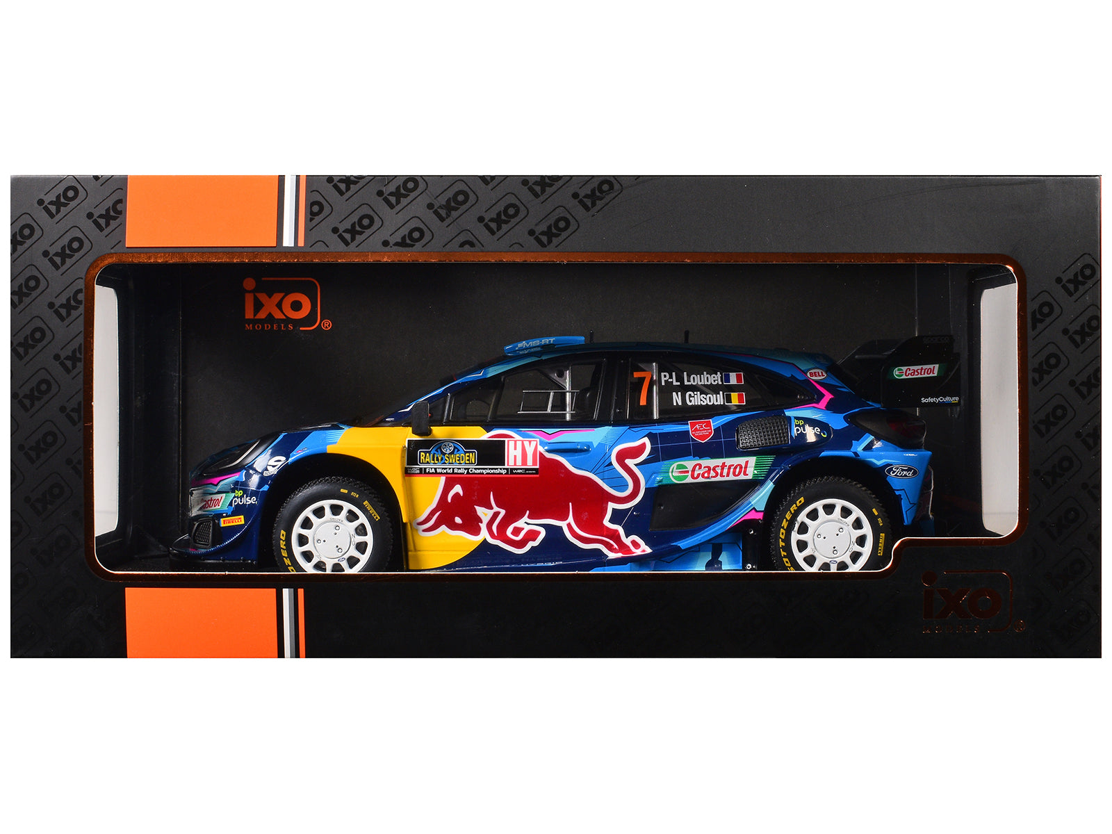 Ford Puma Rally1 #7 Pierre-Louis Loubet - Nicolas Gilsoul "Rally Sweden" (2023) 1/18 Diecast Model Car by IXO Models - image 3