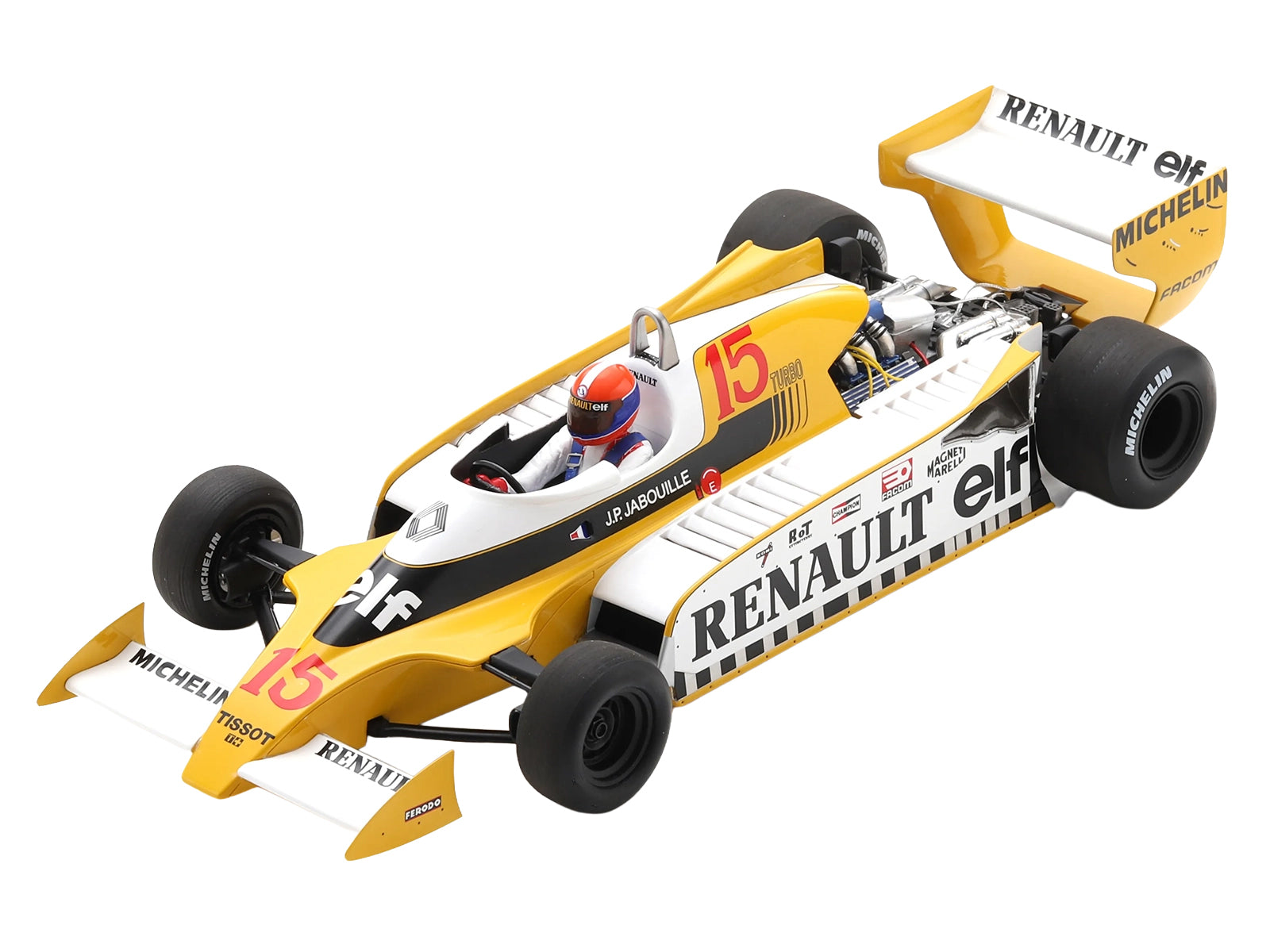 Renault RS11 #15 Jean-Pierre Jabouille "Equipe Renault Elf" Winner Formula One F1 "French GP" (1979) with Acrylic Display Case 1/18 Model Car by Spark - image 2