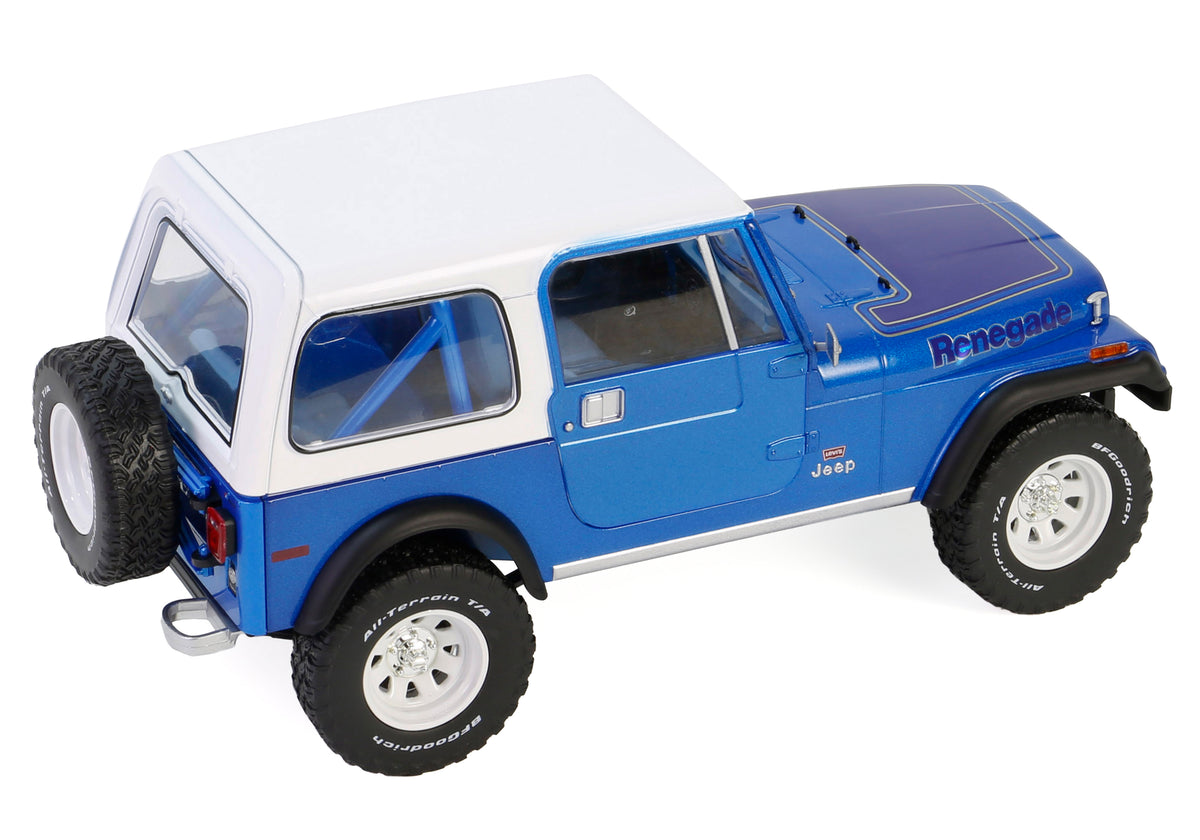 1978 Jeep CJ-7 Renegade Captain Blue Metallic with White Top "Artisan Collection" Series 1/18 Diecast Model Car by Greenlight - image 3