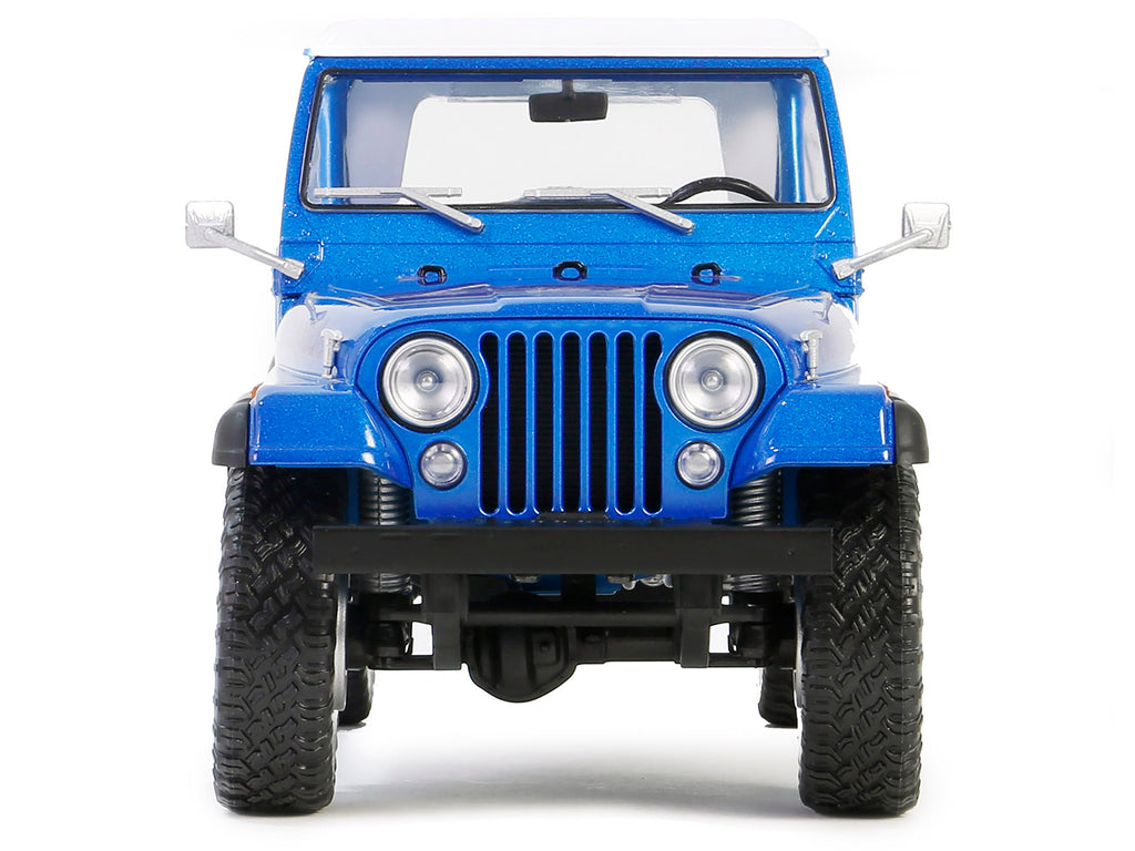 1978 Jeep CJ-7 Renegade Captain Blue Metallic with White Top "Artisan Collection" Series 1/18 Diecast Model Car by Greenlight - image 4