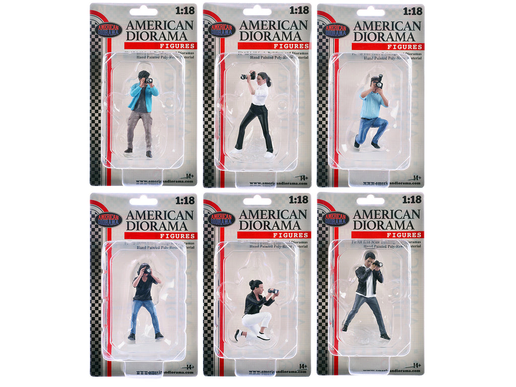 "Photographers" 6 piece Figure Set for 1/18 Scale Models by American Diorama - image 2