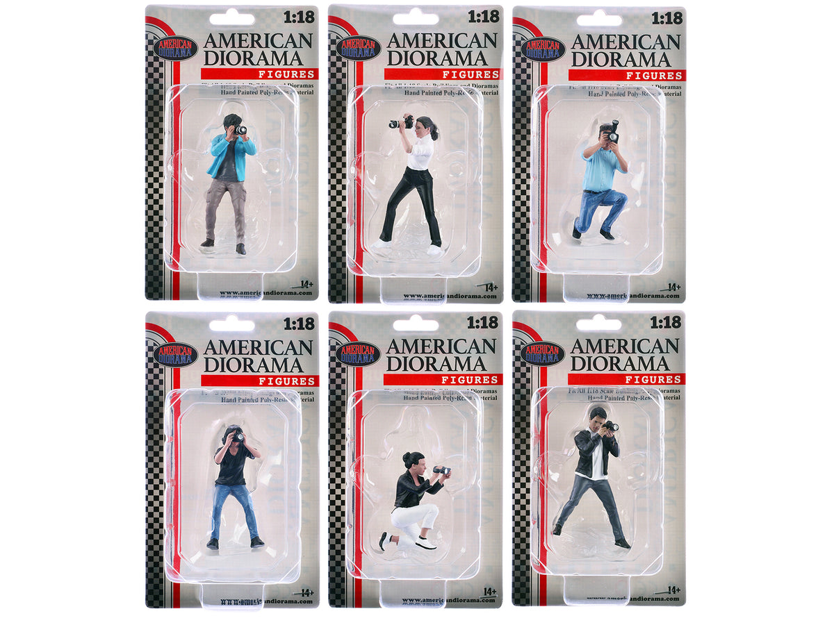 "Photographers" 6 piece Figure Set for 1/18 Scale Models by American Diorama - image 2
