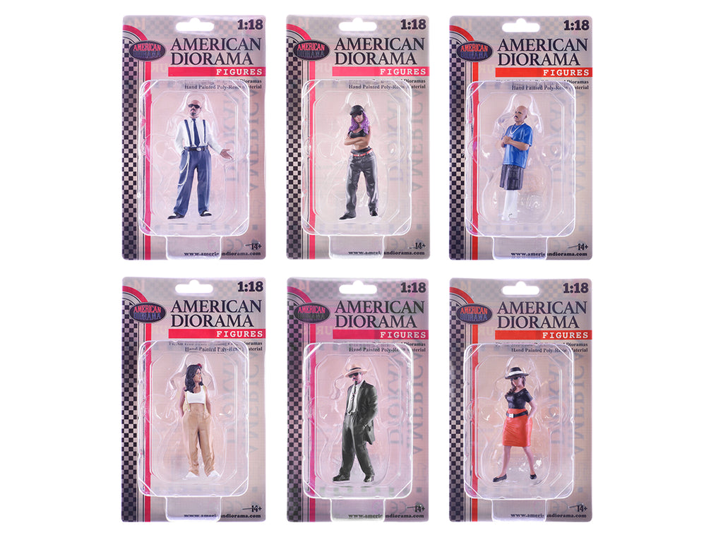 "Hanging Out 3" 6 piece Figure Set for 1/18 Scale Models by American Diorama