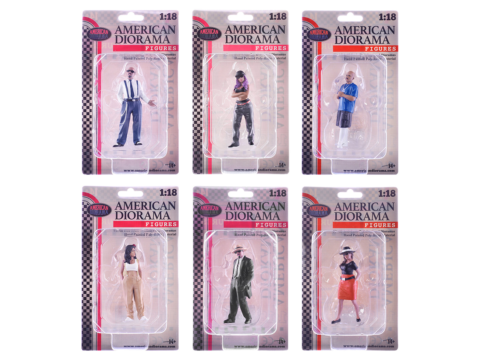 "Hanging Out 3" 6 piece Figure Set for 1/18 Scale Models by American Diorama