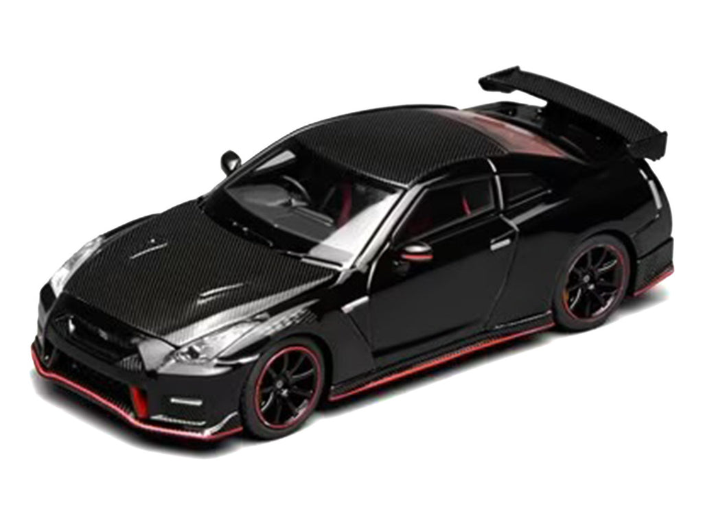 2022 Nissan GT-R Nismo (R35) RHD (Right Hand Drive) Meteor Flake Black Pearl with Carbon Hood and Top "Senior 64" Series 1/64 Diecast Model Car by MotorHelix