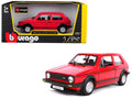 1979 Volkswagen Golf Mk1 GTI Red with Black Stripes 1/24 Diecast Model Car by Bburago