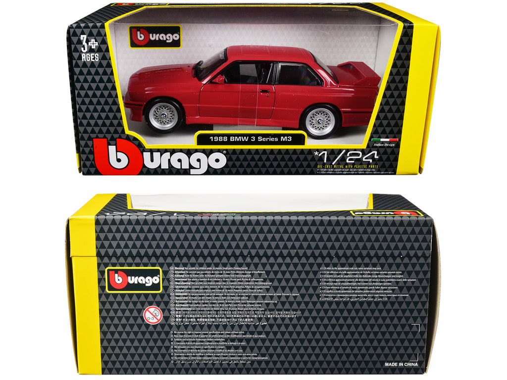 1988 BMW 3 Series M3 E30 Red 1/24 Diecast Model Car by Bburago - image 2
