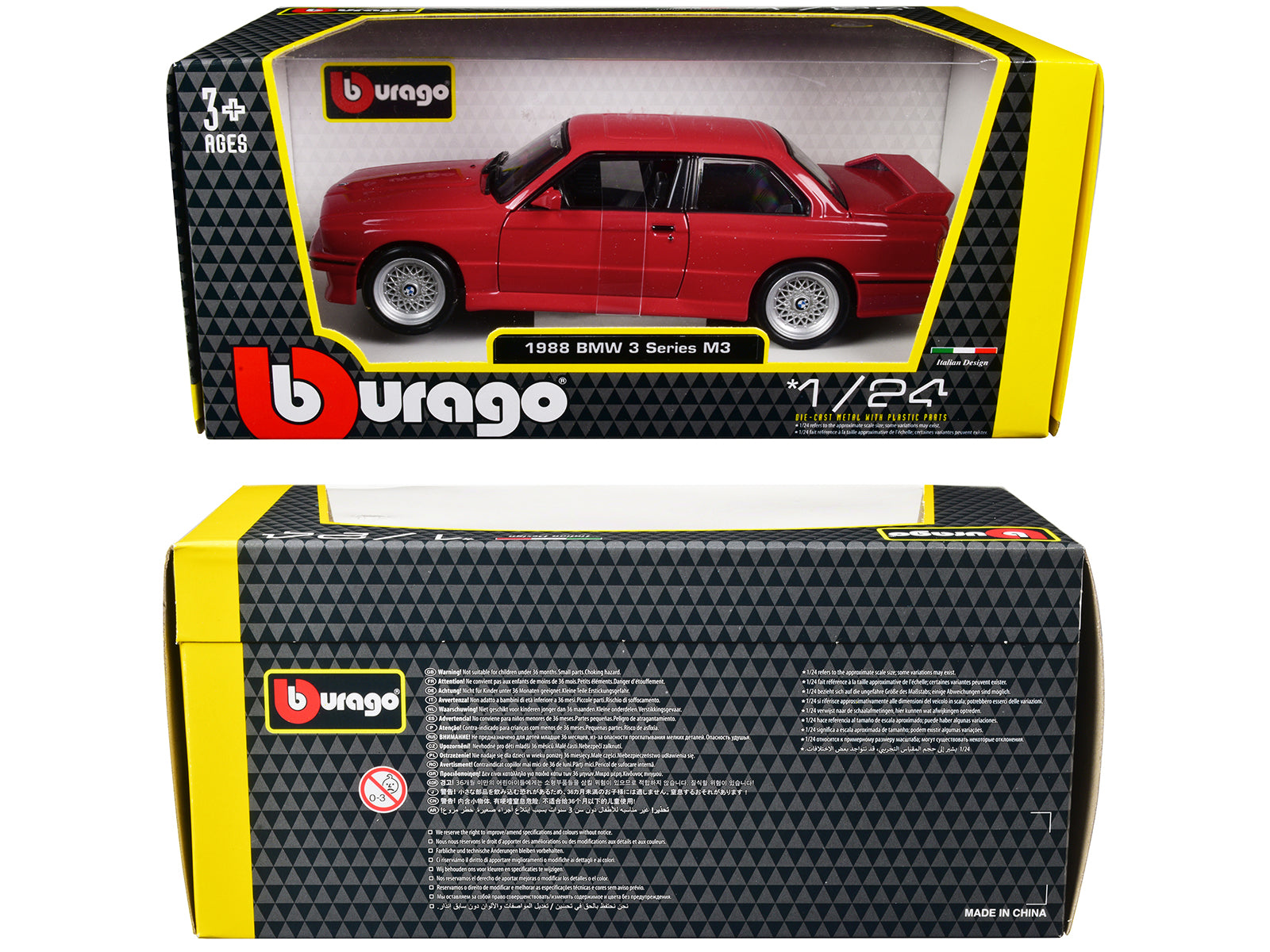 1988 BMW 3 Series M3 E30 Red 1/24 Diecast Model Car by Bburago - image 2