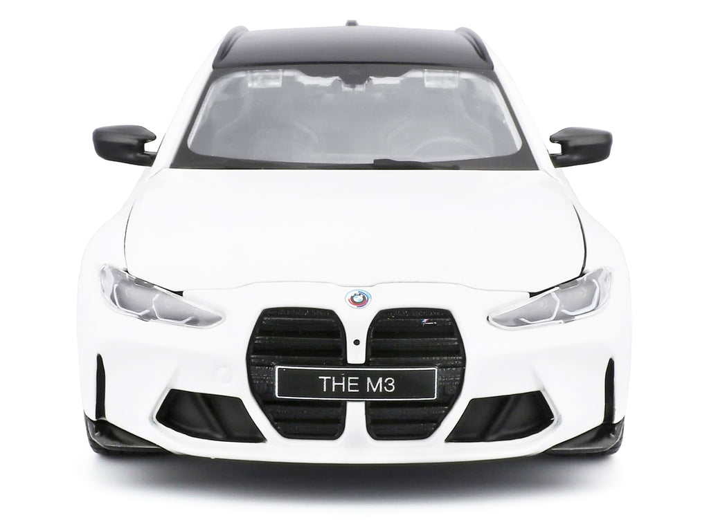 2023 BMW M3 Touring White with Black Top 1/24 Diecast Model Car by Bburago - image 4