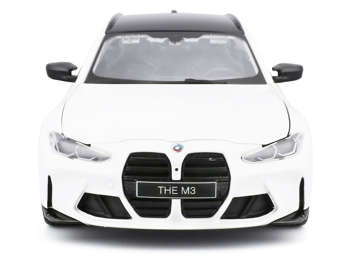 2023 BMW M3 Touring White with Black Top 1/24 Diecast Model Car by Bburago - image 4