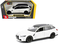 2023 BMW M3 Touring White with Black Top 1/24 Diecast Model Car by Bburago