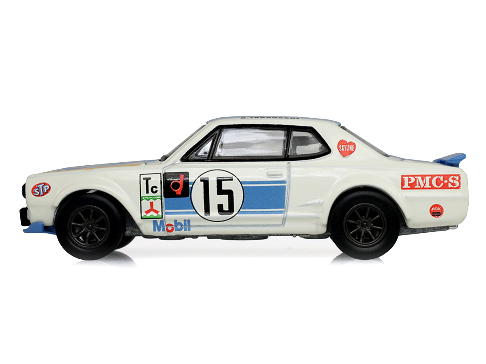 1972 Nissan Skyline 2000 GT-R (KPGC10) RHD (Right Hand Drive) #15 Kunimitsu Takahashi "50th Victory" White with Blue Stripe "Tokyo Torque" Series 10 1/64 Diecast Model Car by Greenlight - image 2