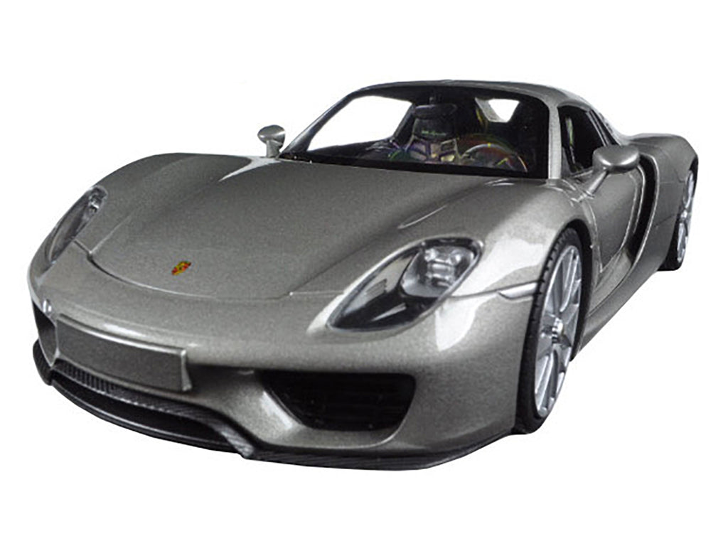 Porsche 918 Spyder Silver Closed Roof 1/24 Diecast Model Car by Welly - image 2