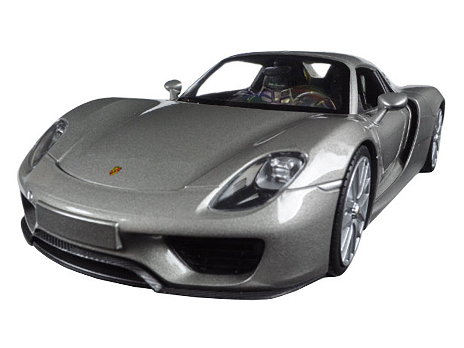 Porsche 918 Spyder Silver Closed Roof 1/24 Diecast Model Car by Welly - image 2