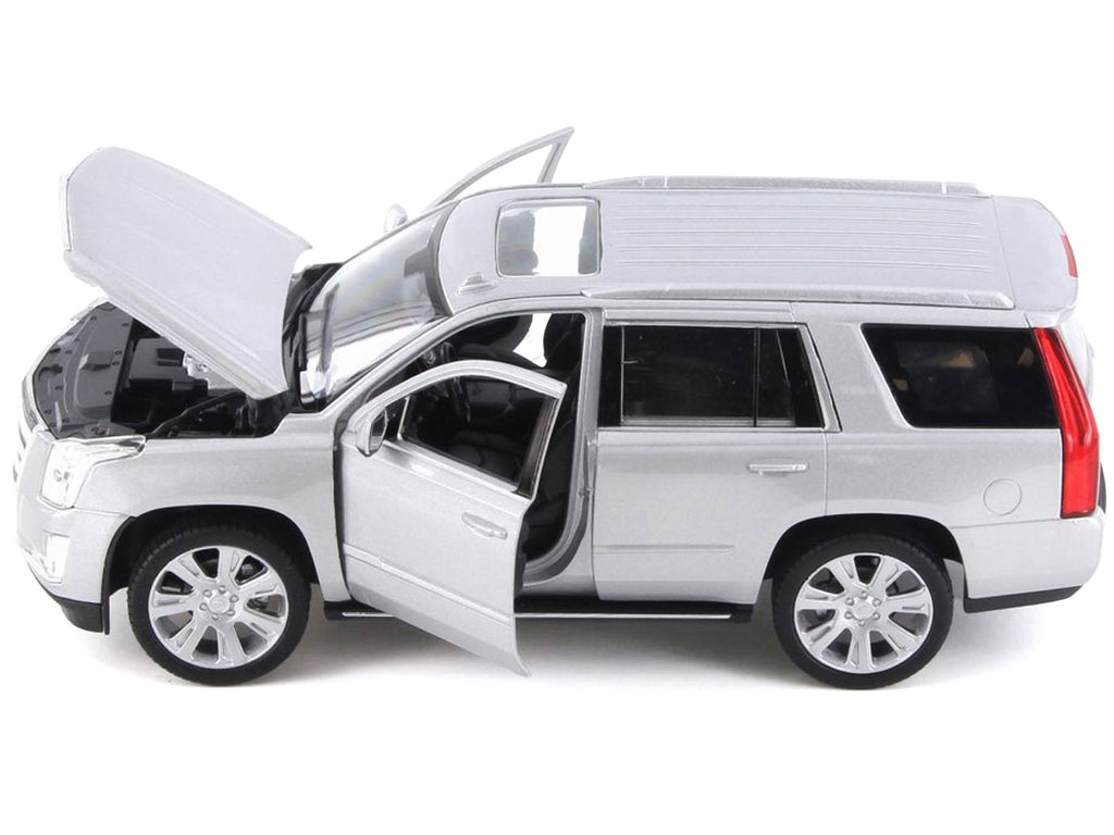 2017 Cadillac Escalade with Sunroof Silver Metallic 1/24-1/27 Diecast Model Car by Welly - image 2