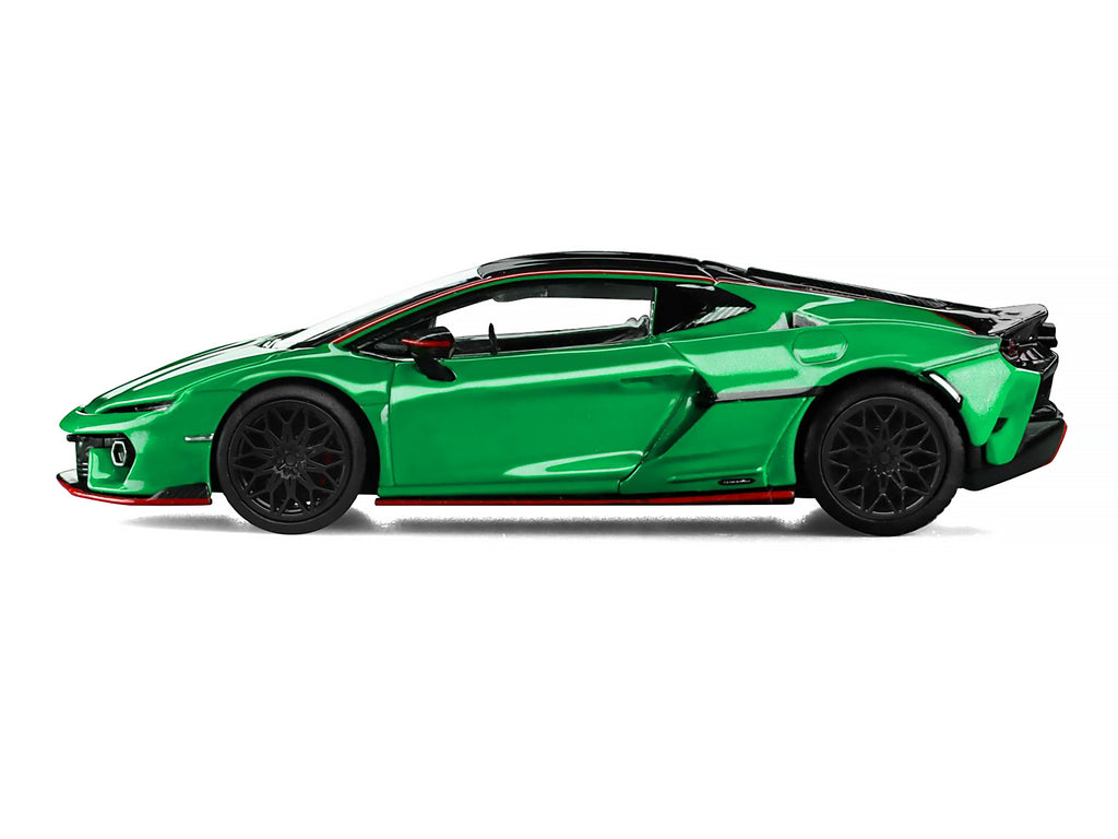 Lamborghini Temerario Green with Black Topdie 1/64 Diecast Model Car by Trends Hobby