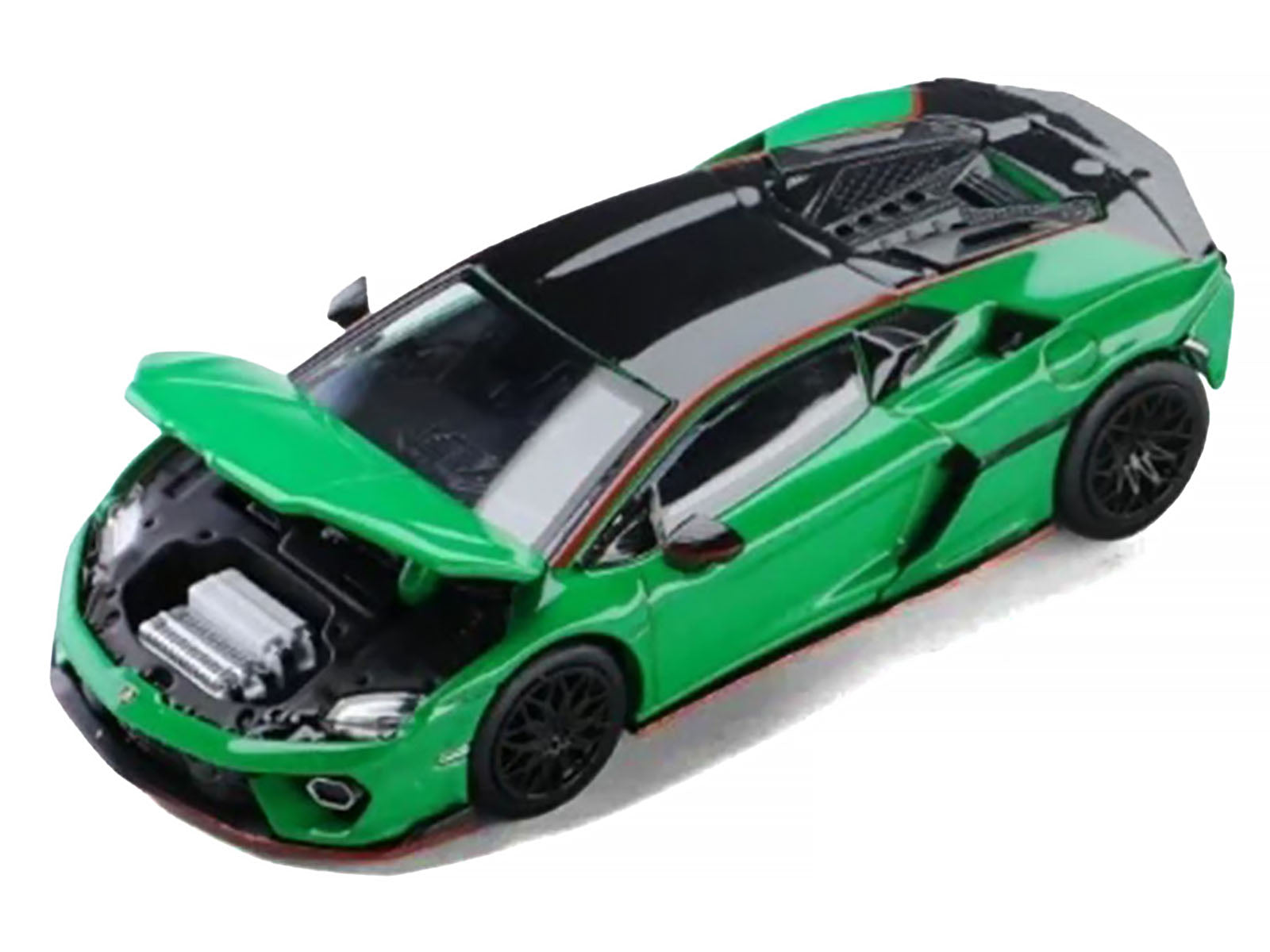 Lamborghini Temerario Green with Black Topdie 1/64 Diecast Model Car by Trends Hobby