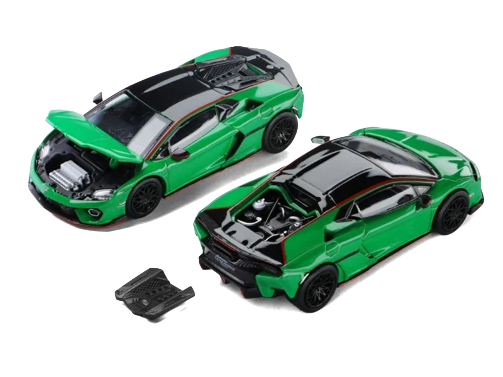 Lamborghini Temerario Green with Black Topdie 1/64 Diecast Model Car by Trends Hobby