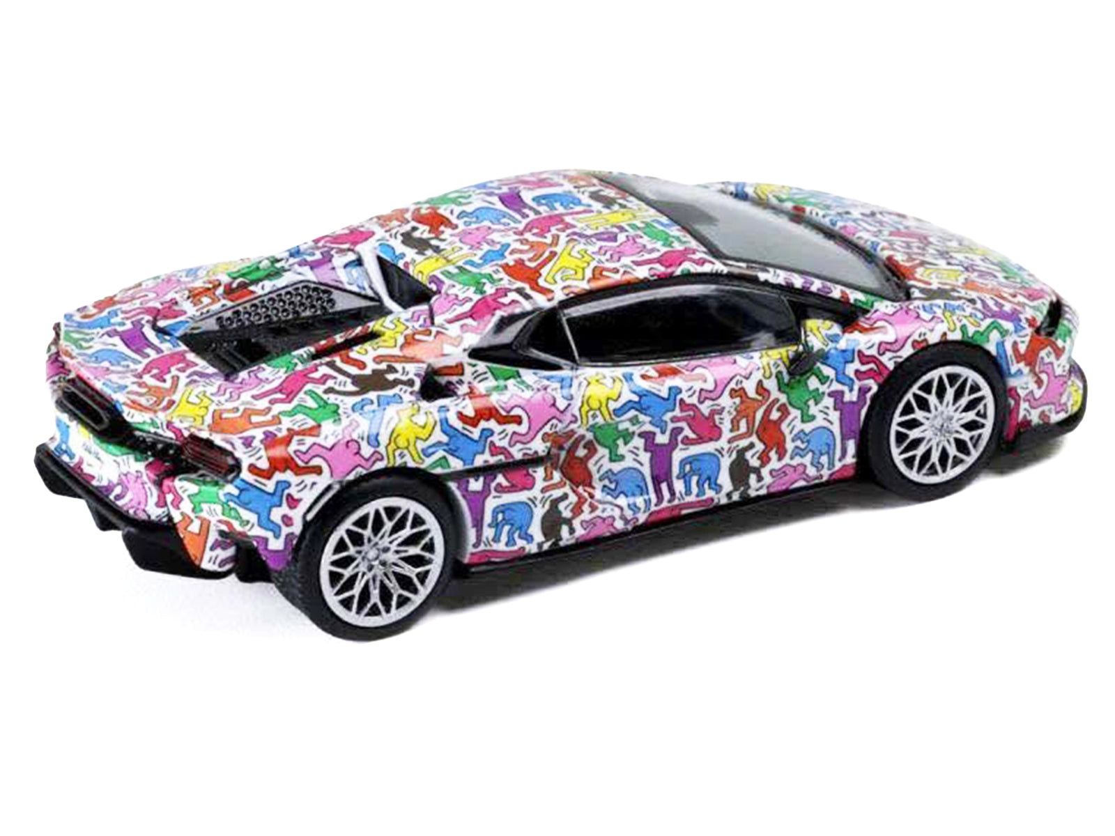 Lamborghini Temerario "Keith Haring Livery" White with Graphics 1/64 Diecast Model car by Trends Hobby - image 4