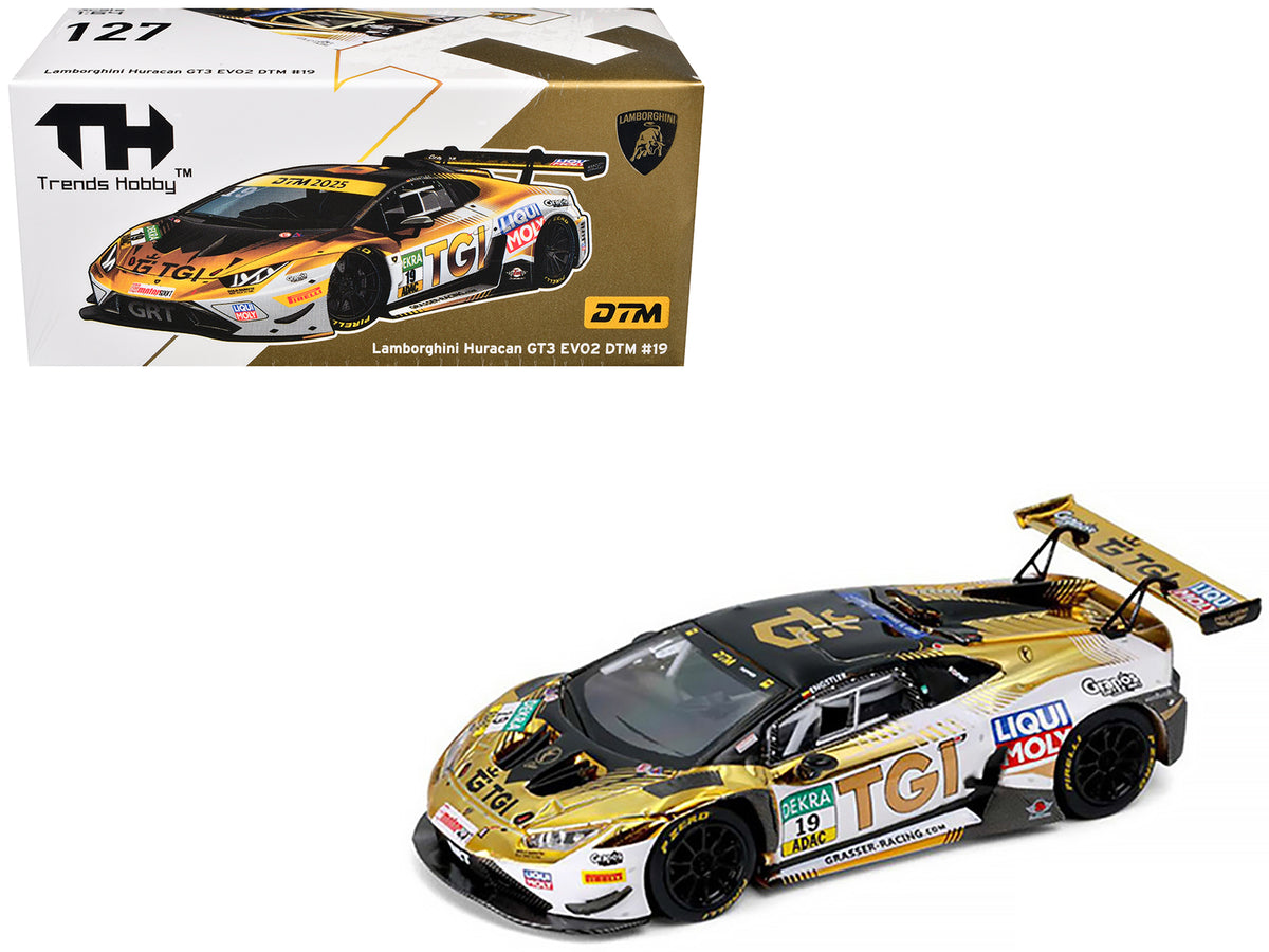 Lamborghini Huracan GT3 Evo2 #19 Luca Engstler "TGI Team" "DTM (Deutsche Tourenwagen Masters)" (2025) 1/64 Diecast Model Car by Trends Hobby