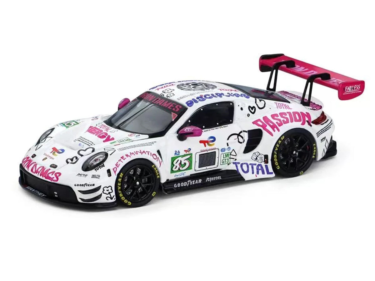 Porsche 911 GT3 R (992) #85 Sarah Bovy - Rahel Frey - Celia Martin "Iron Dames" LMGT3 Class "24 Hours of Le Mans" (2025) 1/64 Diecast Model Car by Trends Hobby - image 2