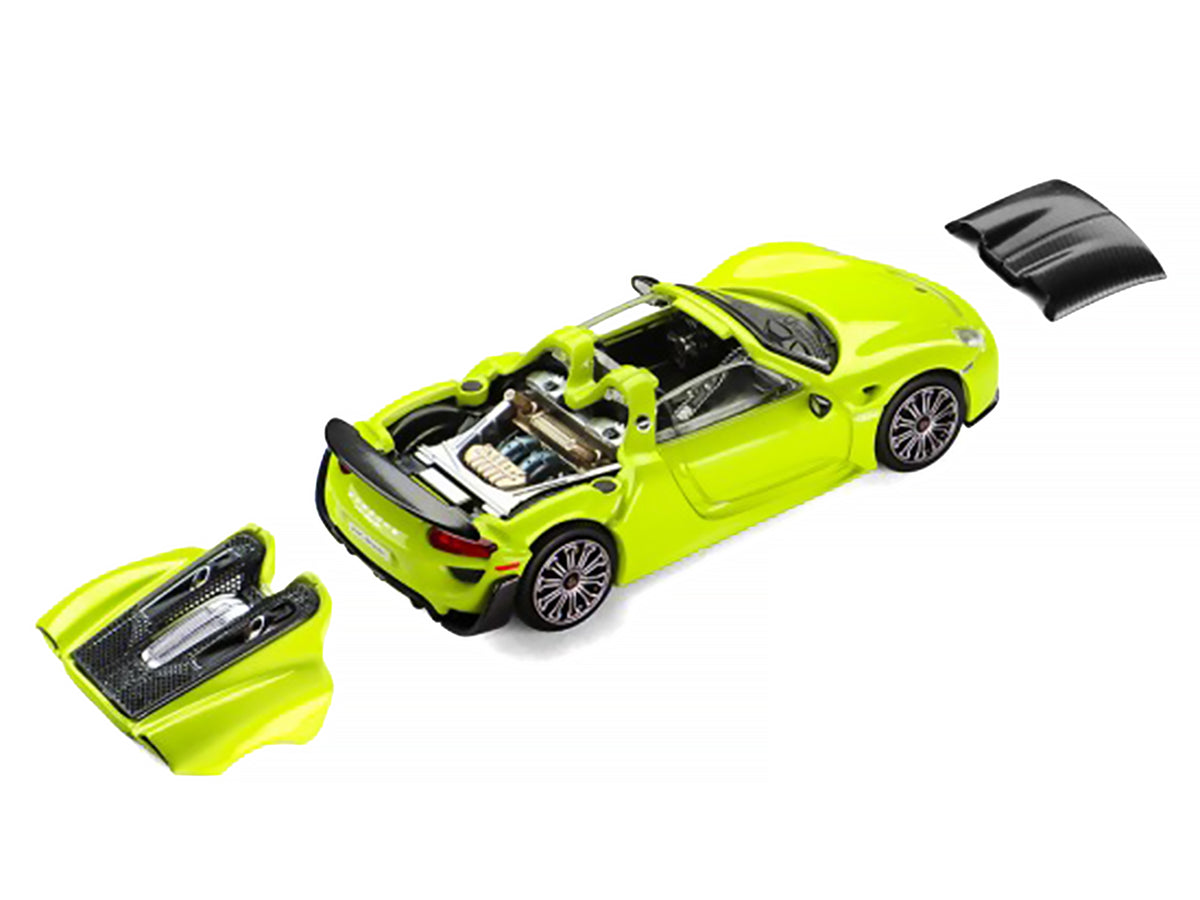 Porsche 918 Spyder Acid Green with Carbon Top 1/64 Diecast Model Car by Trends Hobby - image 3