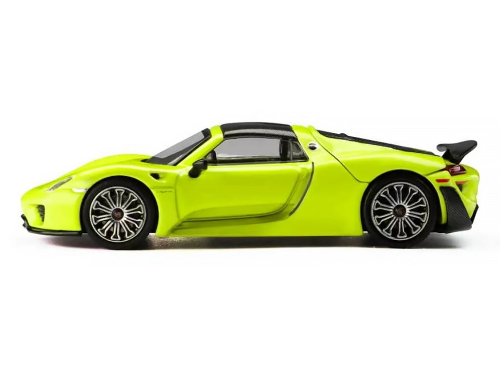 Porsche 918 Spyder Acid Green with Carbon Top 1/64 Diecast Model Car by Trends Hobby - image 4