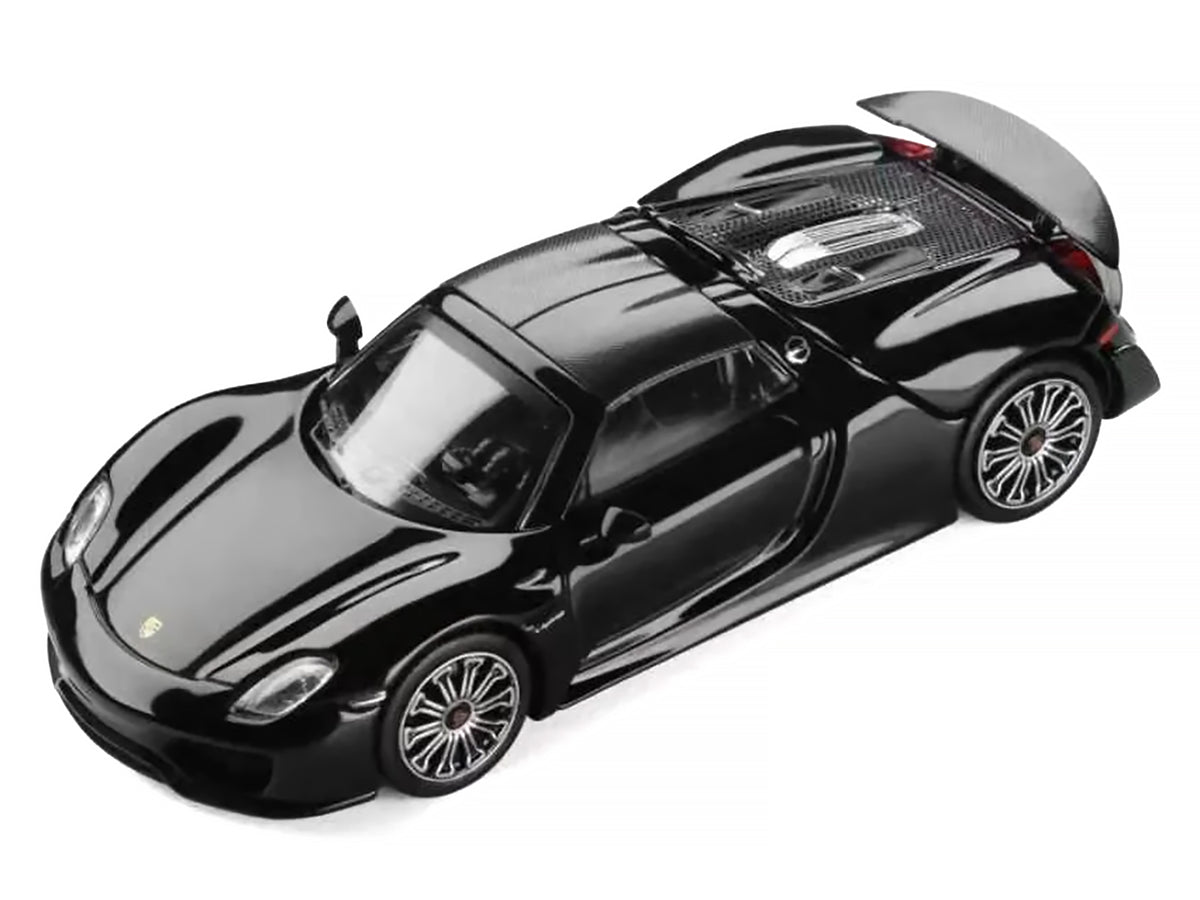 Porsche 918 Spyder Black with Carbon Top 1/64 Diecast Model Car by Trends Hobby - image 2